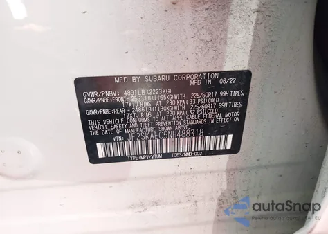 2022 Subaru Forester Premium from USA, damaged, VIN JF2SKAEC5NH488318